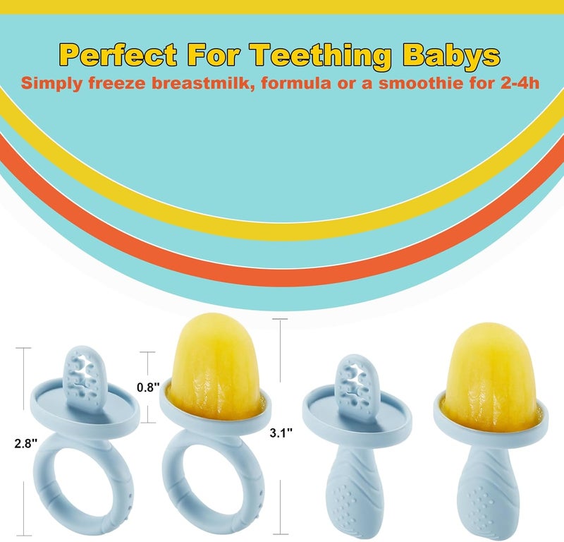 ACOOKEE Toddler Popsicles Molds 1 Pack 6 Handle, BPA Free Silicone Popsicles Molds, Essentials Shower Gifts - Image 4
